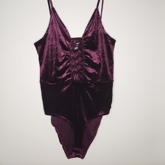 Fabulous Violet Velvet Bodysuit - Picture 1 of 6